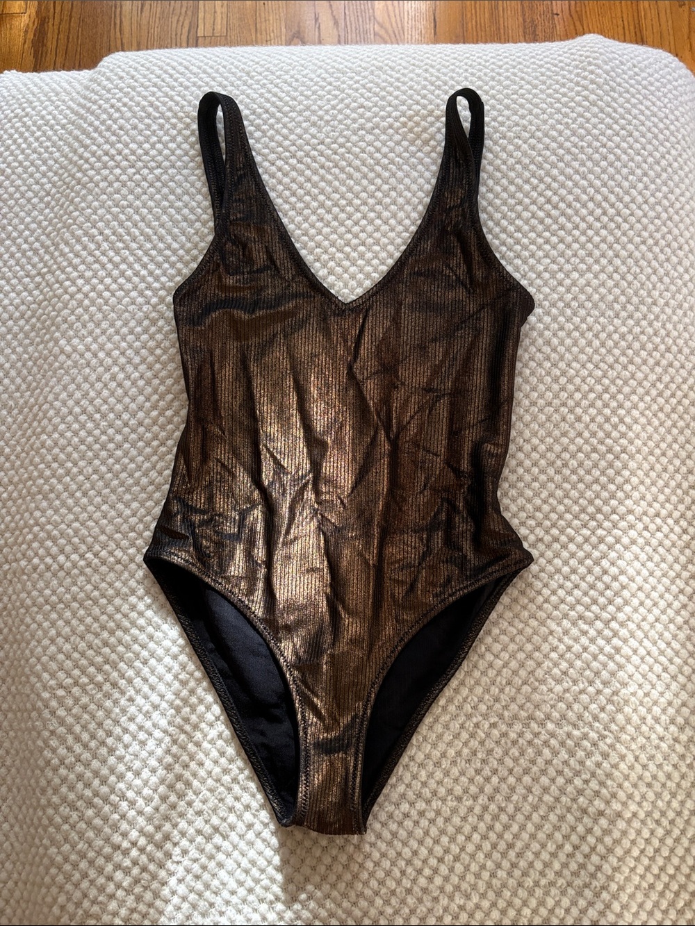 Nordstrom Metallic Bronze One-Piece Swimsuit